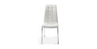 Chaise MERIL PU Blanc, dimensions: H96 x L42 x P55 cm, idéal pour une salle à manger tape-à-l'œil