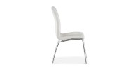 Chaise MERIL PU Blanc, dimensions: H96 x L42 x P55 cm, idéal pour une salle à manger tape-à-l'œil