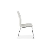 Chaise MERIL PU Blanc, dimensions: H96 x L42 x P55 cm, idéal pour une salle à manger tape-à-l'œil