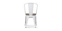 Chaise VIVI Blanc et orme foncé, dimensions: H84 x L44 x P51 cm, idéal pour une salle à manger rustique