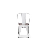 Chaise VIVI Blanc et orme foncé, dimensions: H84 x L44 x P51 cm, idéal pour une salle à manger rustique