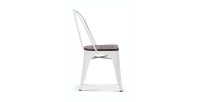 Chaise VIVI Blanc et orme foncé, dimensions: H84 x L44 x P51 cm, idéal pour une salle à manger rustique