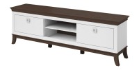 Meuble TV XL 196 cm collection PALACE. Couleur blanc et chêne