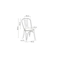 Chaise 'VIVI' Gris clair et orme clair, dimensions: H84 x L44 x P51 cm, idéal pour une salle à manger rustique