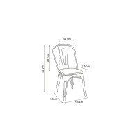 Chaise VIVI Blanc et orme clair, dimensions: H84 x L44 x P51 cm, idéal pour une salle à manger rustique