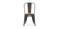 Chaise VIVI Métal et orme clair, dimensions: H84 x L44 x P51 cm, idéal pour une salle à manger rustique