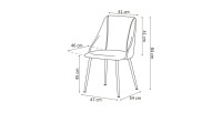 Chaise MARIA Velours Rose, dimensions: H84 x L47 x P54 cm, idéal pour une salle a manger design et moderne