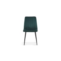 Chaise BRUCE Velours Vert, dimensions: H86 x L45 x P55 cm, idéal pour une salle à manger design et moderne