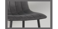 Chaise BRUCE Velours Gris, dimensions: H86 x L45 x P55 cm, idéal pour une salle à manger design et moderne