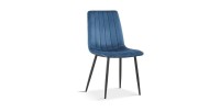 Chaise BRUCE Velours Bleu, dimensions: H86 x L45 x P55 cm, idéal pour une salle à manger design et moderne