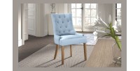 Chaise ROYA Tissu bleu, dimension H93 x L56 x P60, idéal pour votre cuisine ou salle à manger