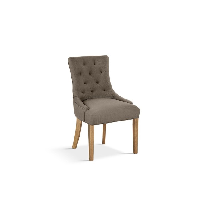 Chaise ROYA Tissu Taupe, dimension H93 x L56 x P60 cm, idéal pour votre cuisine ou salle à manger