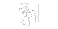 Chaise ROYA Velours Gris, pieds foncés en bois, dimension H93 x L57 x P60 cm, idéal pour votre cuisine ou salle à manger