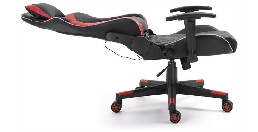Chaise gaming ORION Rouge et noir avec LED rgb, idéal pour des parties de jeu qui dur!