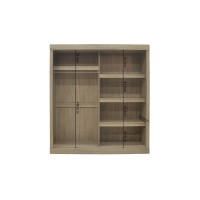 Garde Robe MILS, armoire 2 portes coulissantes chêne sonoma, idéal pour une chambre design