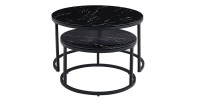 Table basse collection MANHATTAN effet marbre noir, Idéal pour un salon chic