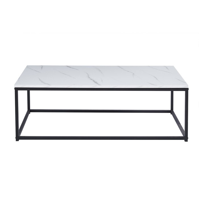 Table basse EWING effet marbre blanc, idéal pour un salon unique