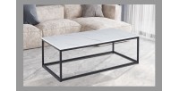 Table basse EWING effet marbre blanc, idéal pour un salon unique
