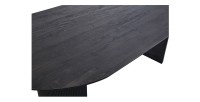 Table à manger ovale VAGOS effet bois brun foncé longueur 220cm, idéal pour une salle à manger conviviale