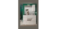 Meuble de salle de bain avec deux vasques et 3 tiroirs, collection VITARIO. Coloris blanc brillant