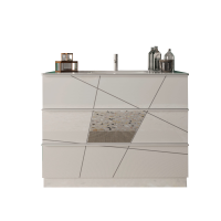 Meuble de salle de bain avec une vasque et 3 tiroirs, longueur 63cm, collection VITARIO. Coloris blanc brillant