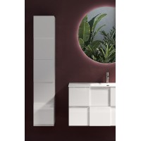 Meuble de salle de bain suspendu, 1porte, collection KUBRICK. Coloris blanc brillant