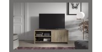 Meuble TV collection MODENE effet bois exotique Sonoma. Meuble style contemporain.