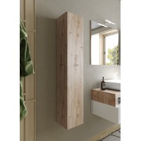 Meuble de salle de bain suspendu, 1porte, collection BURA. Coloris chêne clair