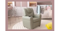 Mini fauteuil relax ITCHI relevable manuellement matière PU couleur gris, idéal pour un salon confortable