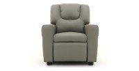 Mini fauteuil relax ITCHI relevable manuellement matière PU couleur gris, idéal pour un salon confortable