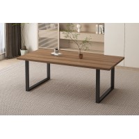 Table à manger EDWAR longueur 180cm en décor chêne vieilli, idéal pour une salle à manger conviviale