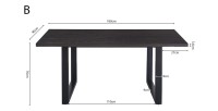 Table à manger EDWAR longueur 180cm en décor bois brun foncé, idéal pour une salle à manger conviviale