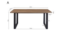 Table à manger EDWAR longueur 200cm en décor bois exotique mango, idéal pour une salle à manger conviviale