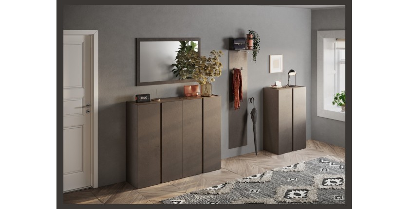 Miroir d'entrée design, 110x68 cm, collection KEY, contour marron