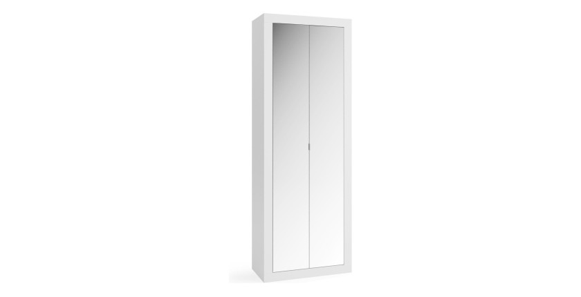 Armoire de salle de bains, 2 portes avec miroir, collection CISA. Coloris blanc brillant