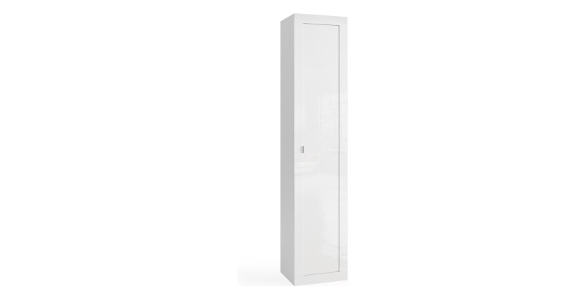Armoire de salle de bains, 1 porte, collection CISA. Coloris blanc brillant