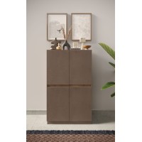 Commode 4 portes collection FANZY. Coloris marron \ chêne foncé