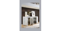 Buffet 4 portes 181cm, collection JET, coloris blanc laqué brillant