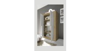 Buffet design 4 portes en bois collection ACCESS. Coloris blanc et chêne clair