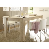 Table 137x90cm avec pieds en bois, Collection SHOW, coloris chêne clair