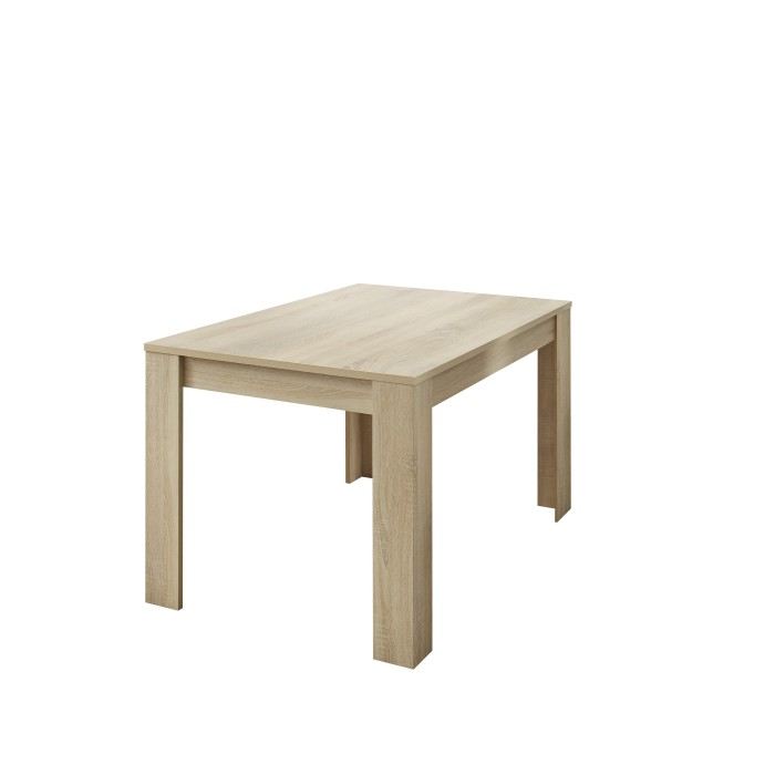 Table 137x90cm avec pieds en bois, Collection SHOW, coloris chêne sonoma