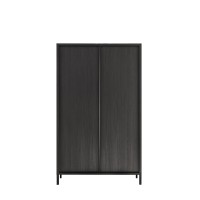 Buffet design 4 portes en bois collection IRON. Coloris chêne noir