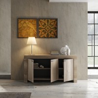 Buffet 3 portes, collection HOL, coloris chêne foncé