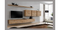 Ensemble de meubles de salon design collection SWITCH VII , coloris chêne finitions fraisées.