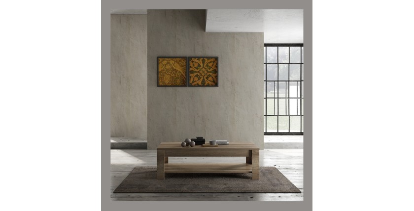Table basse 140x68cm, Collection HOL, coloris chêne foncé