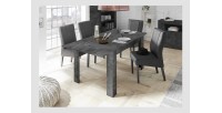 Table extensible Collection URBAN couleur gris foncé effet béton, dimensions 137x90cm