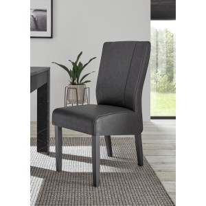 Chaise URBAN simili-cuir Gris, dimensions: H99 x L46 x P63 cm, idéal pour une salle à manger moderne et design