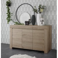 Buffet 3 portes, collection ZEFIR, coloris chêne clair, parfait pour votre salon