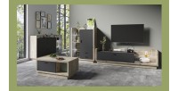 Buffet haut CORK. Coloris pin et gris anthracite. Style design