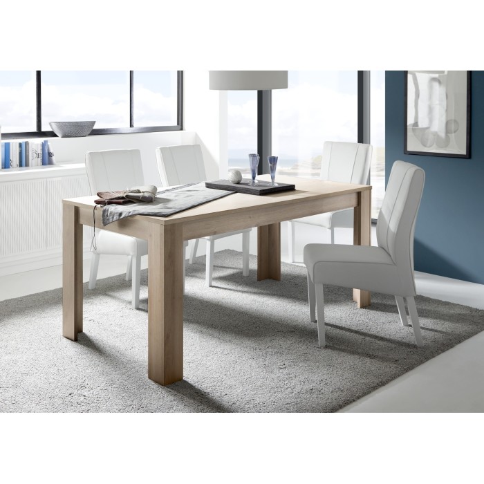 Table extensible 180x90, Collection ZEFIR, coloris chêne clair, idéal pour votre salle à manger